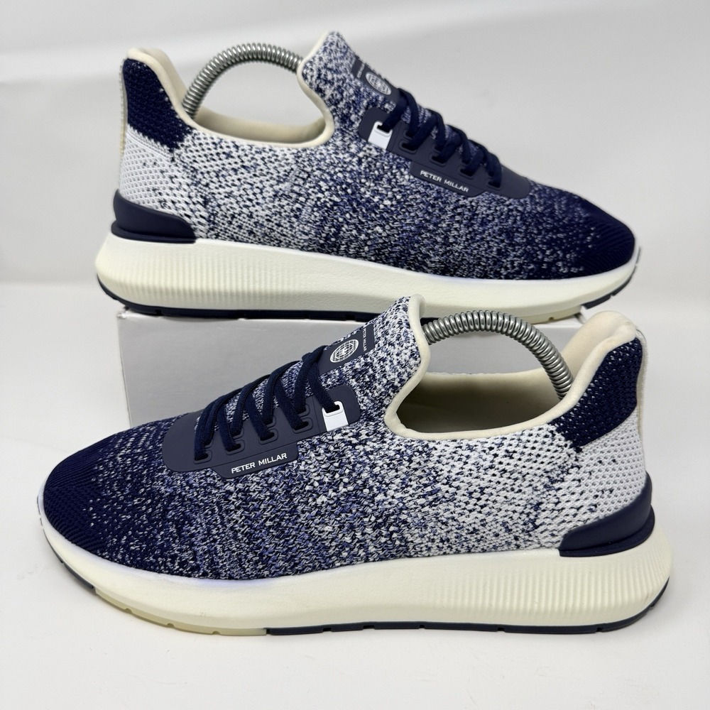 Peter Millar Hyperlight Apollo Knit Sneakers Women's 10 Navy‎ White Shoes
